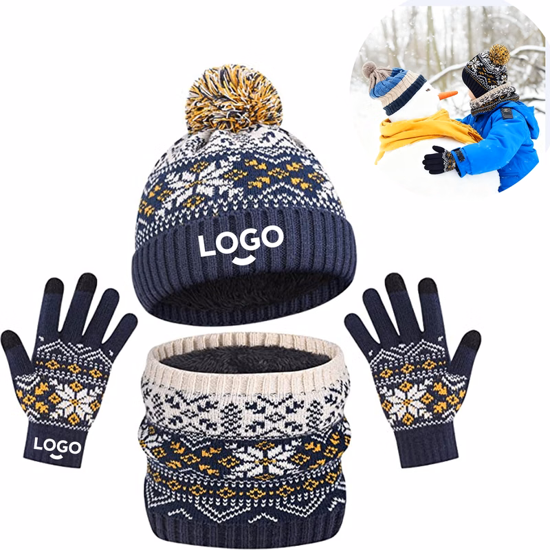 Warm Kids 3-Piece Set (Hat, Scarf, Gloves) MOQ 20