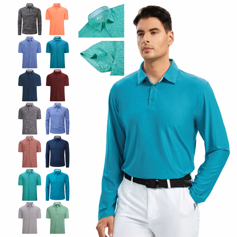 Long Sleeve Casual Polo Shirts for Men