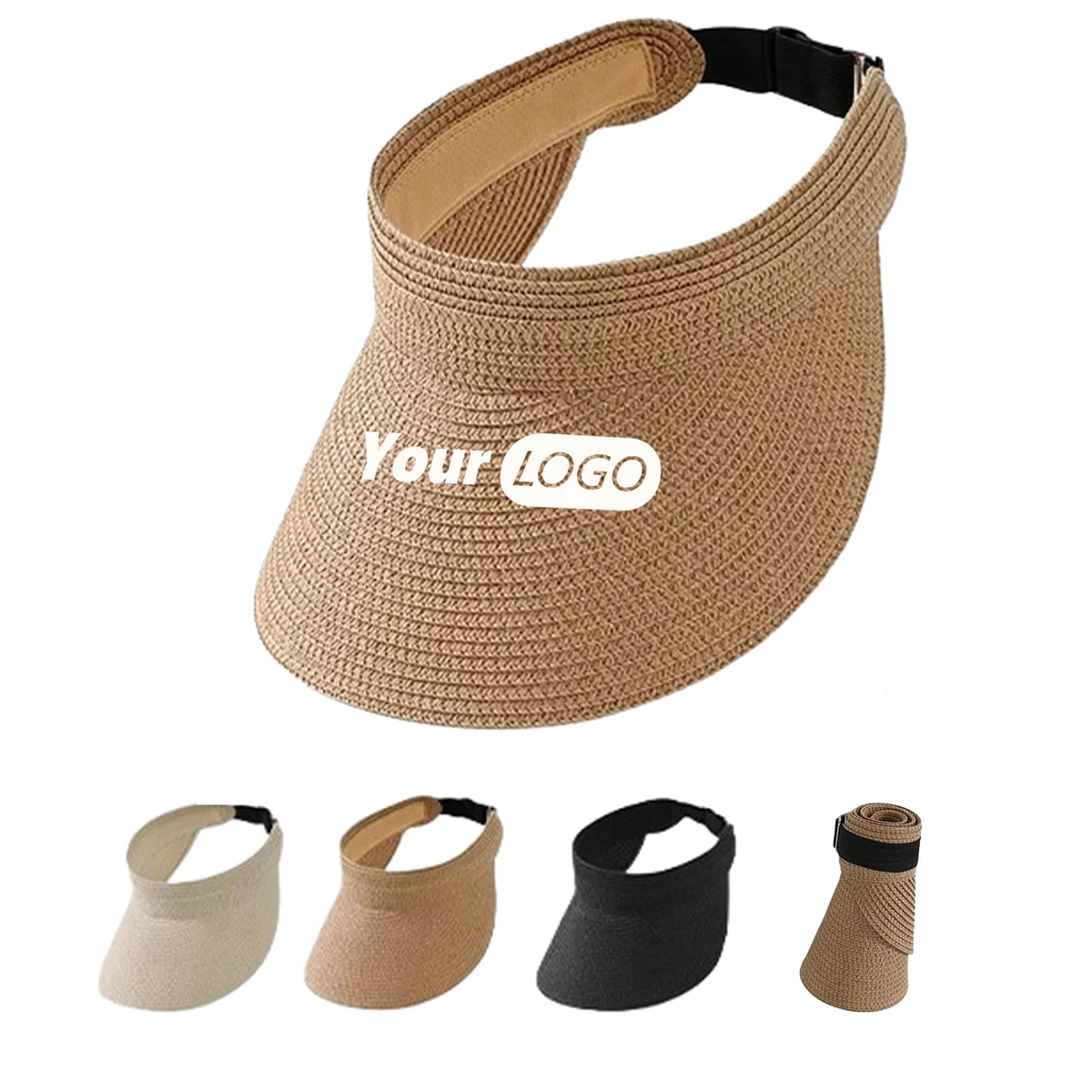 Womens Beach Wide Brim Straw Sun Visor Hat 1