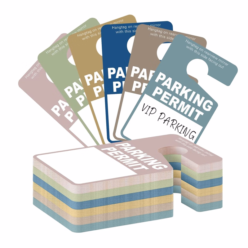 MOQ 50pcs Parking Permit Hang Tags