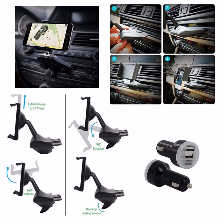 iBank ® CD Slot Smartphone Holder + Car Charger