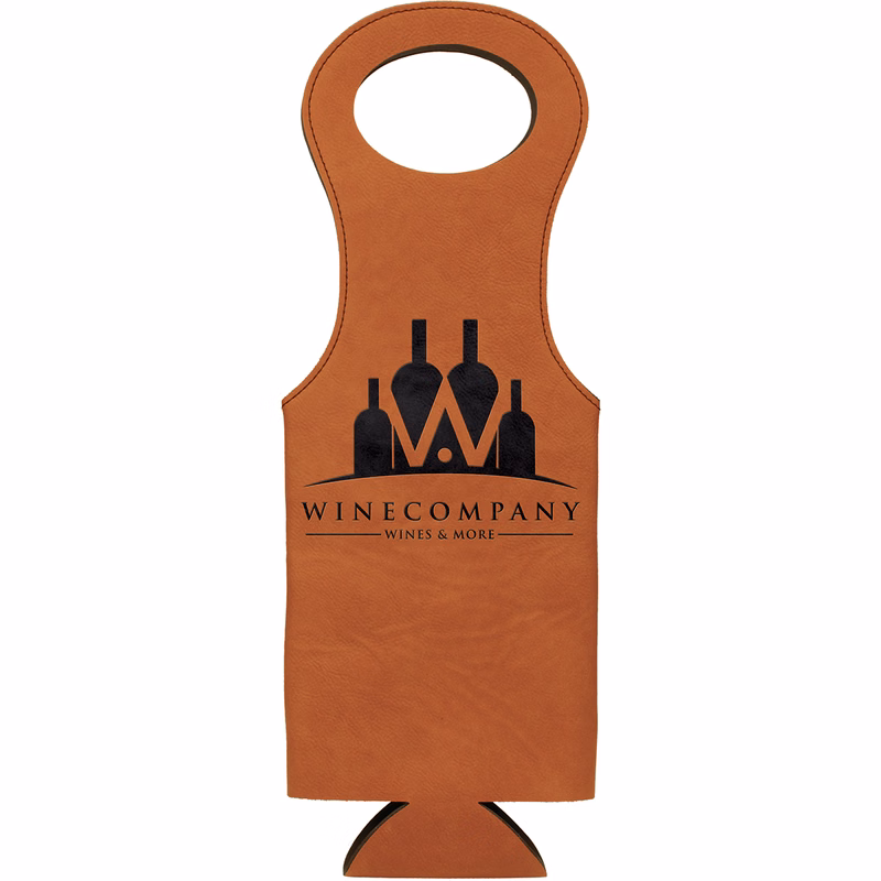 Laser Engraved Leatherette Wine Bag