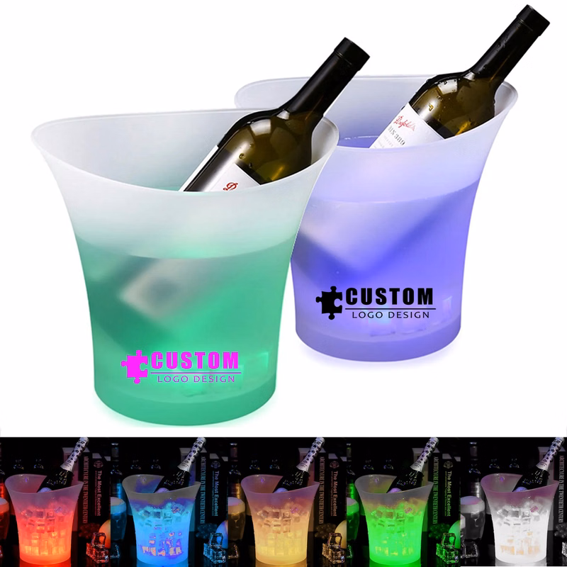 5L LED Plastic Champagne Ice Buckets