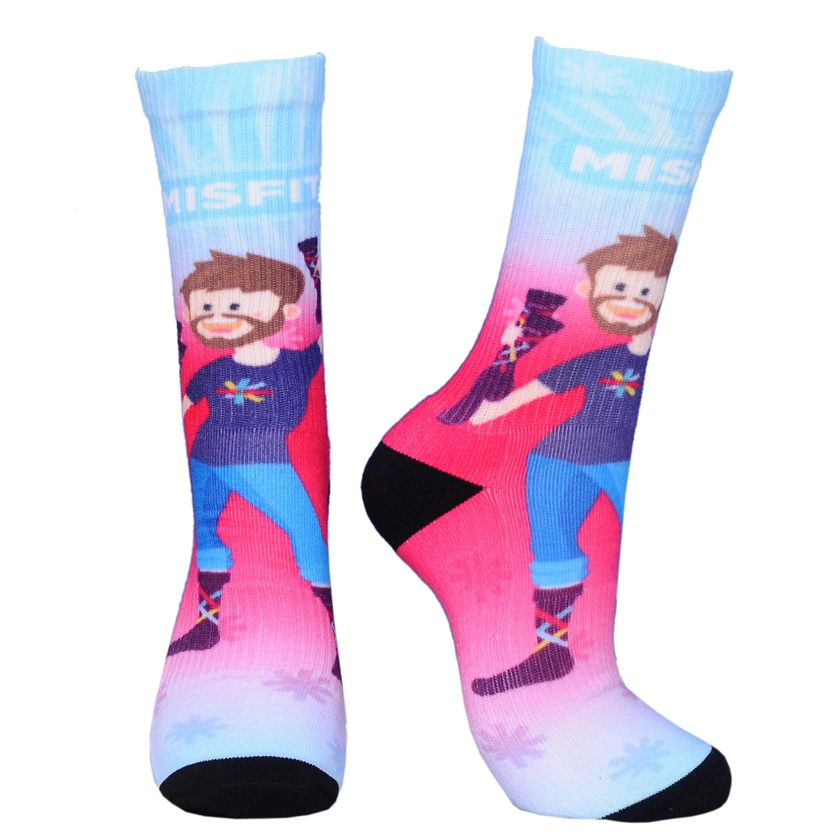 Crew 360 digital print cushioned socks with elastic 1