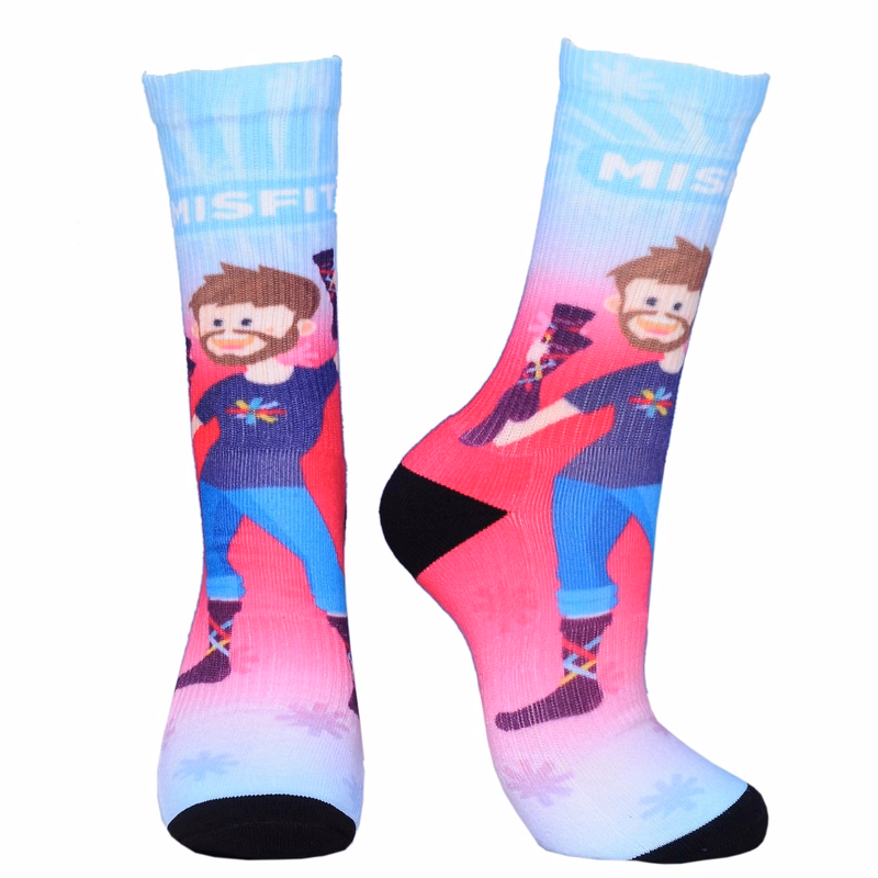 Crew 360 digital print cushioned socks with elastic