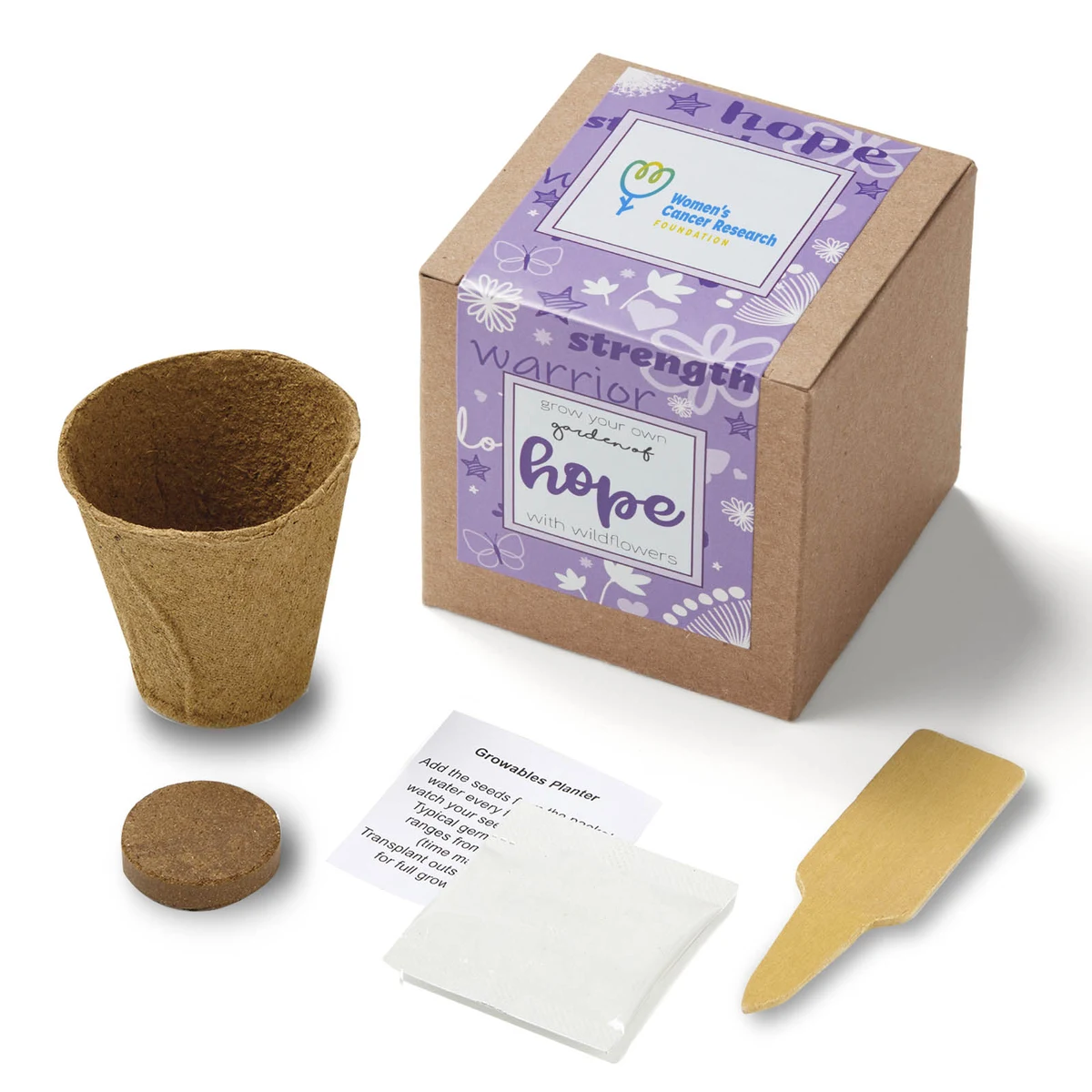 Purple Garden of Hope Planter in Kraft Gift Box 1