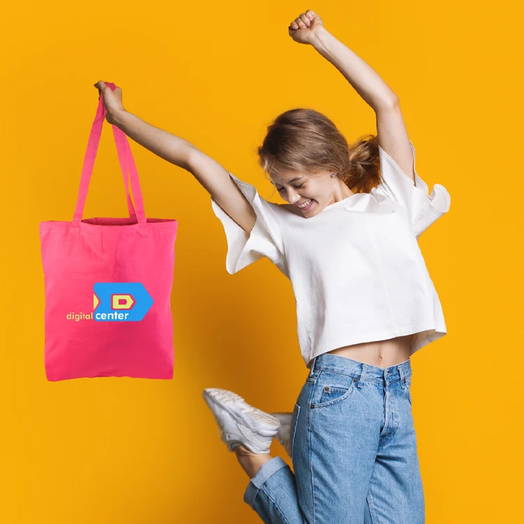 Best Selling Pink Cotton Tote, custom tote bag with logo imprint 1