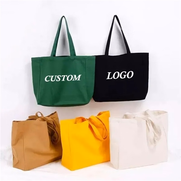 Custom Cotton Canvas Tote Bag 15" x 14" x 6" — Eco-Friendly Reusable Carrier