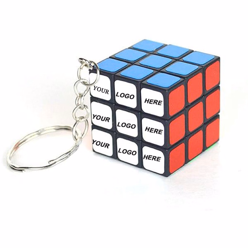 Printed Mini Cube w/Keychain