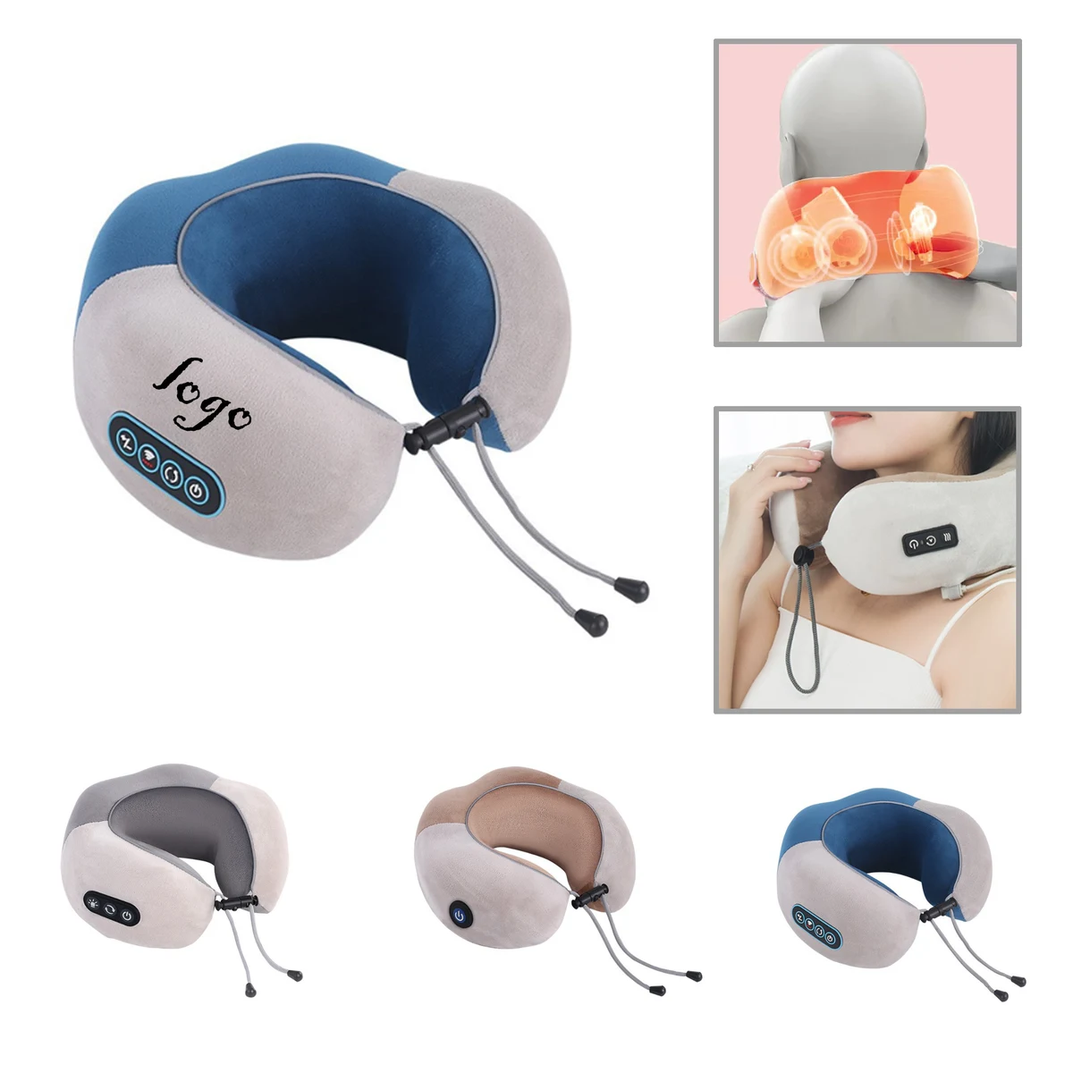 MOQ10 Heated U-Shape Massage Pillow with Portable Design 1