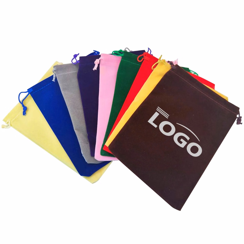 Full Color Thickened Flannelette Jewelry Drawstring Bag