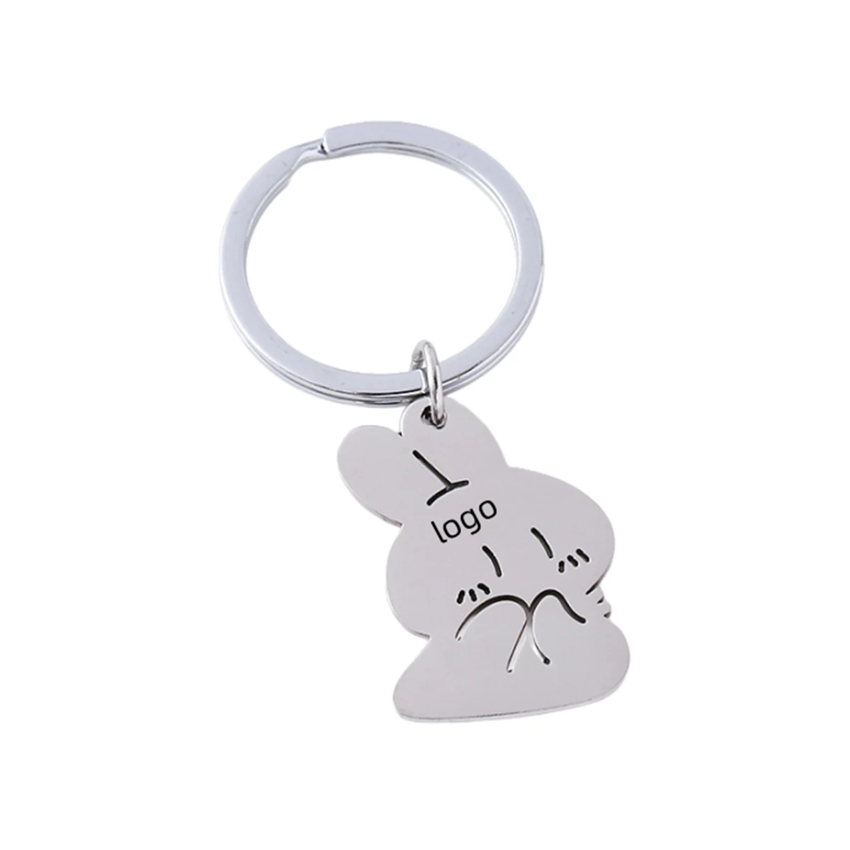 Rabbit Shape Stainless Steel Keychain 1