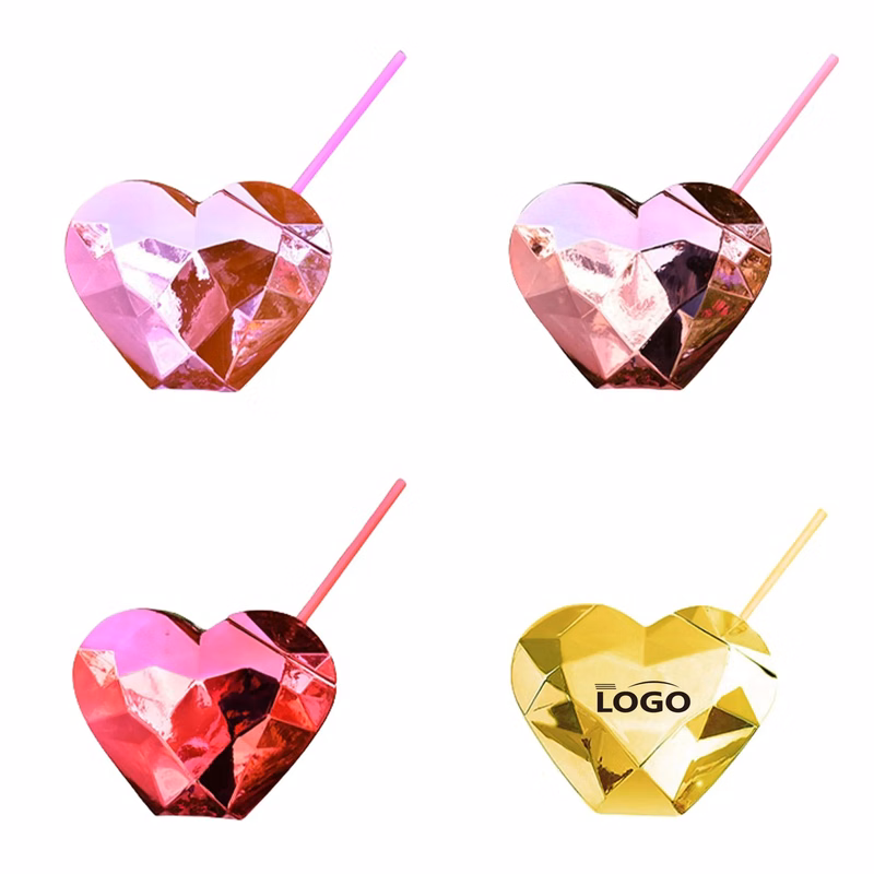 Heart Shaped Drinking Cup with Straw