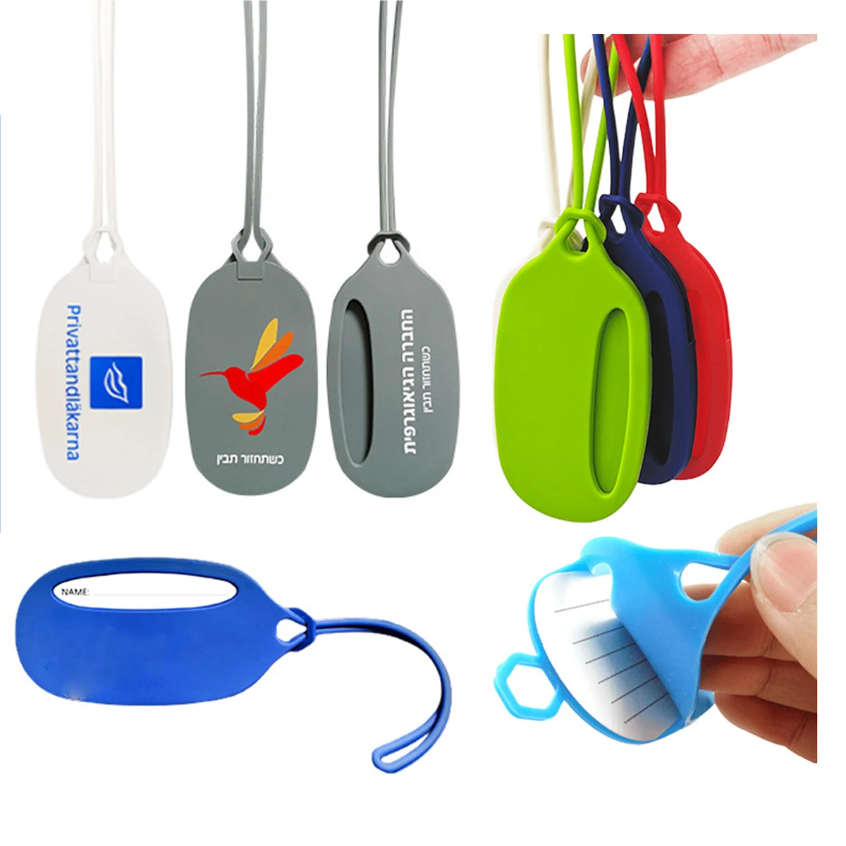 Oval Mini Silicone Luggage Tag 1