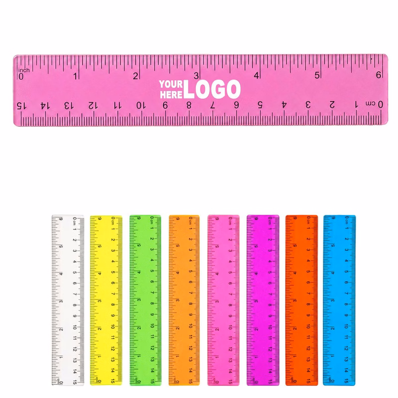Custom Colored Transparent Plastic Ruler MOQ 20
