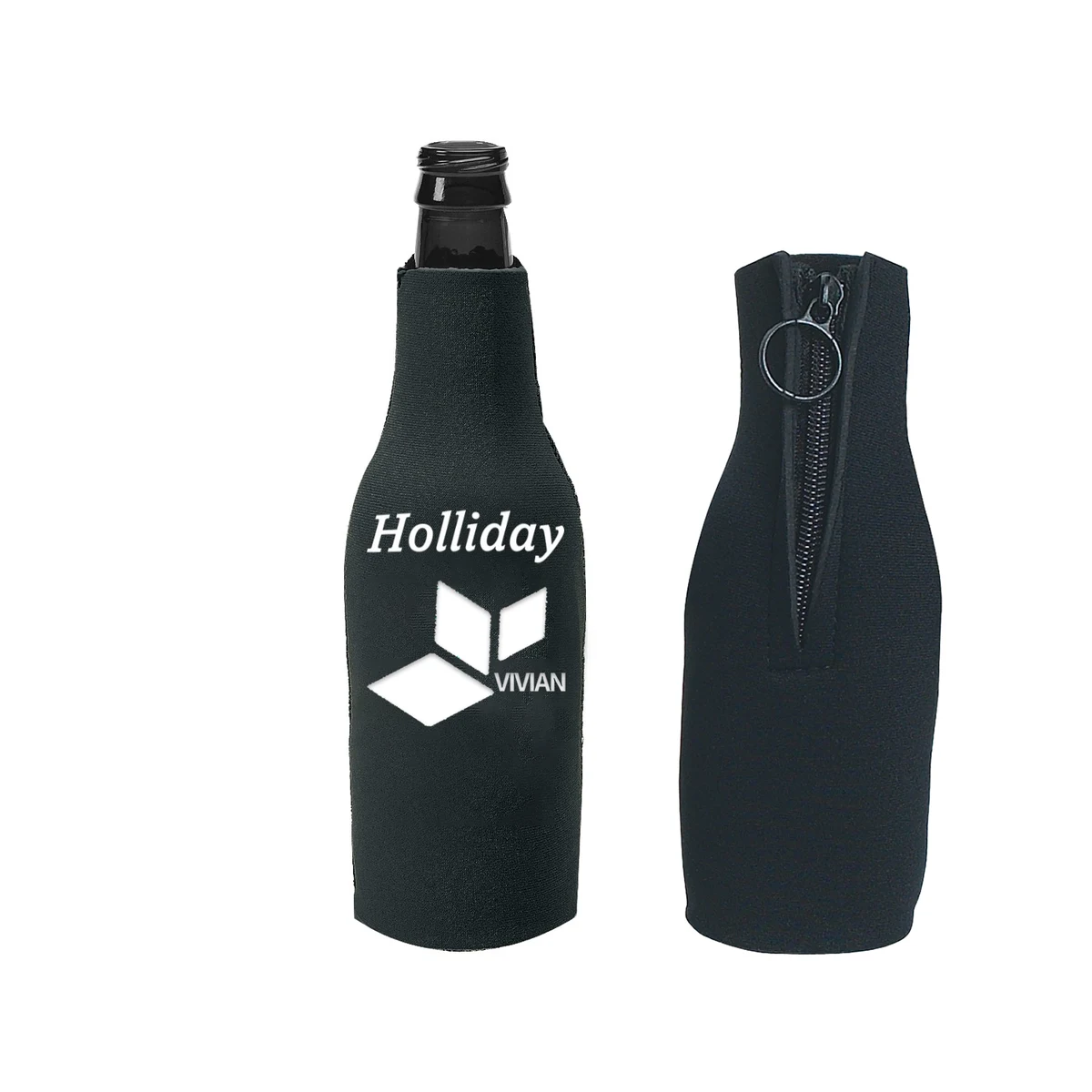 12oz Insulated Beer Bottle Sleeve with Zipper 1