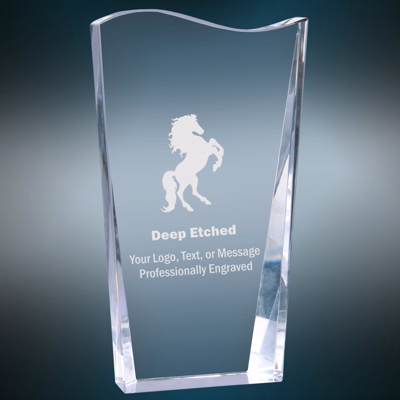 7" Crystal Facet Wave Award