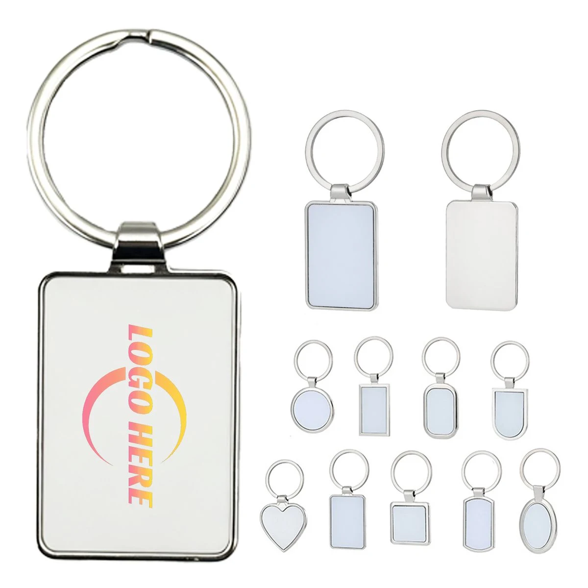 Metal Rectangular Keychain Ornament 1