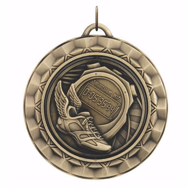 Track Spinner Medal, 2 5/16"