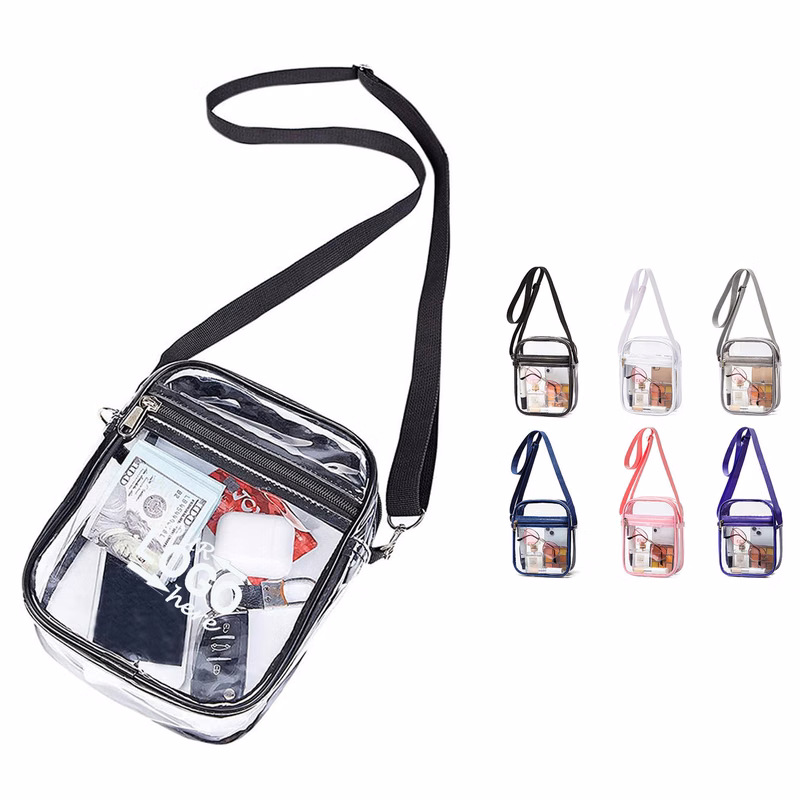 Transparent PVC Crossbody Stadium Bag