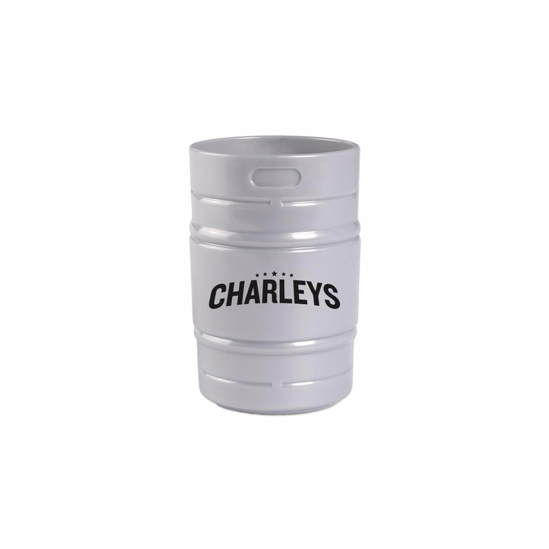 5 Oz Plastic Metallic Silver Beer Key Shaped Sampling Cup