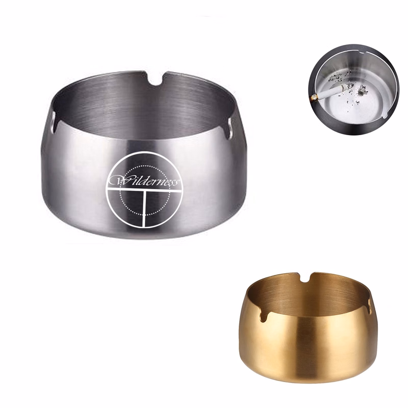 Windproof Stainless Steel Ashtray for Household Outdoors
