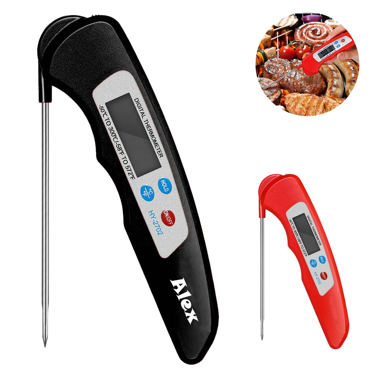 Folding food waterproof probe thermometer 1