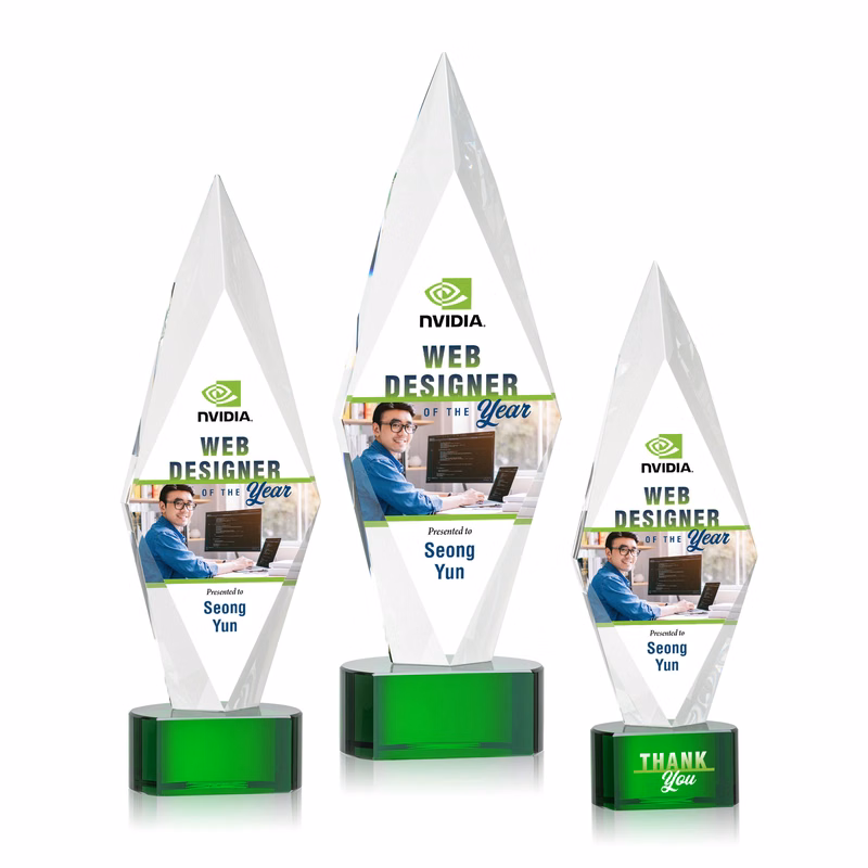 Manilow VividPrint™ Award on Paragon Base - Green