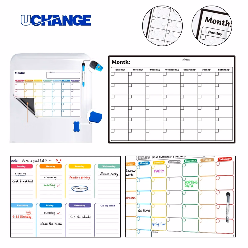 Magnetic Dry Erase Monthly Planner For Fridge