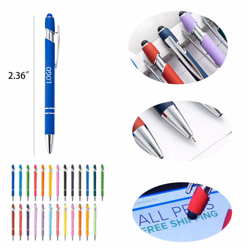 Black Ink Ballpoint Pen With Stylus Tip