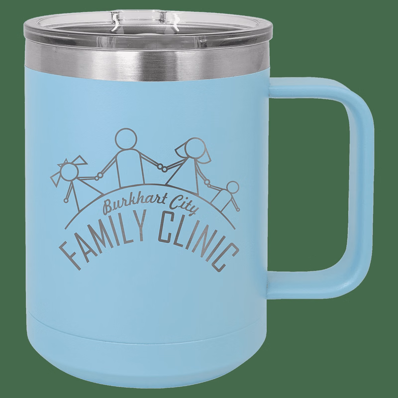 Polar Camel 15 oz. Light Blue Vacuum Insulated Mug with Slider Lid
