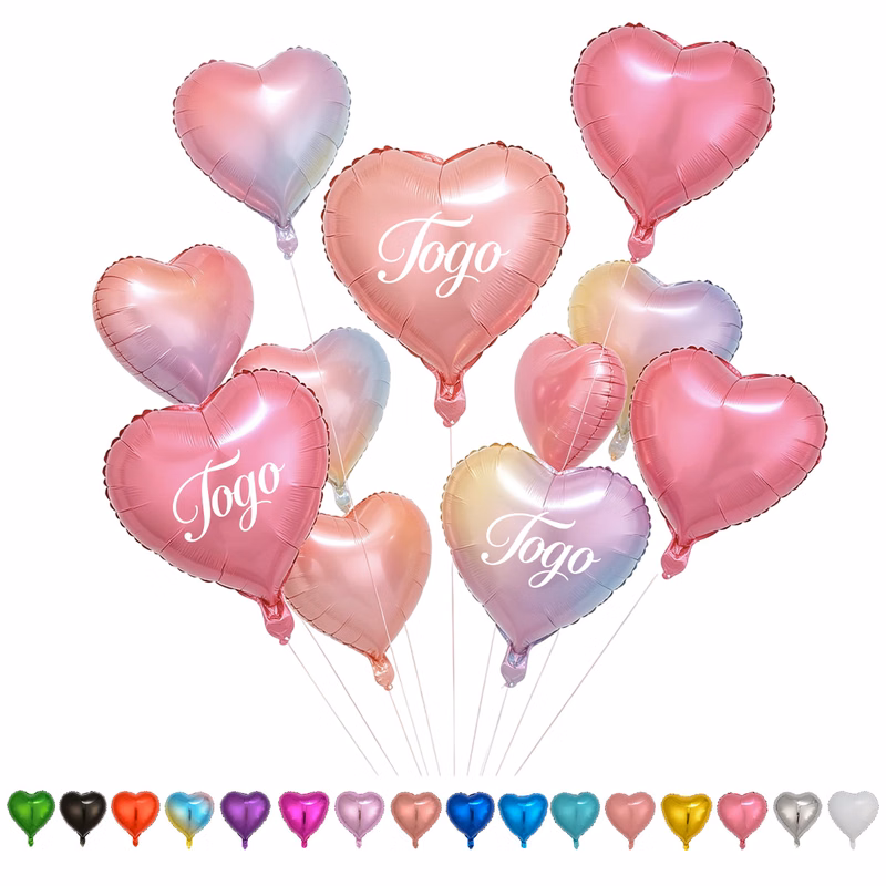 MOQ100 Heart Shaped Foil Advertising Balloon