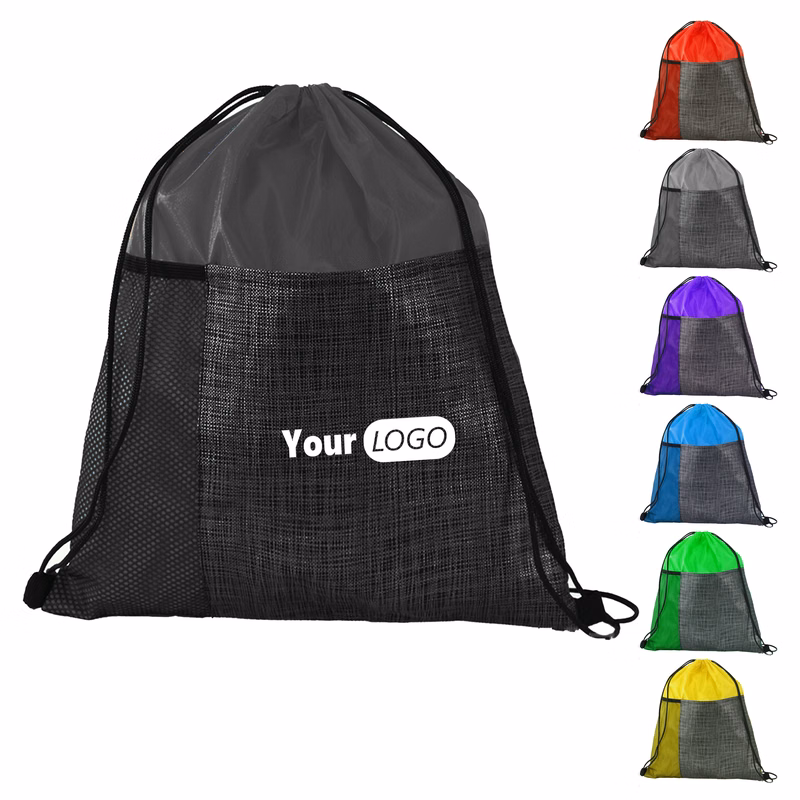 Polyester Durable Swim Mesh Drawstring Bag For Wet And Dry Gear