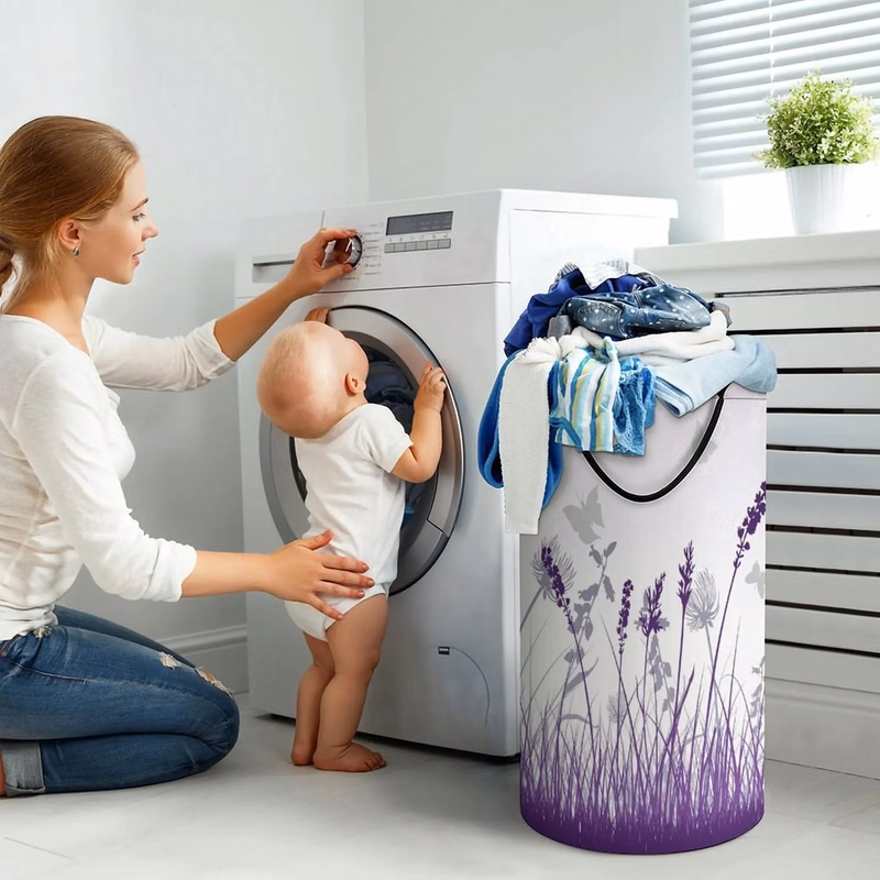 Foldable Polyester Laundry Hamper with Handles