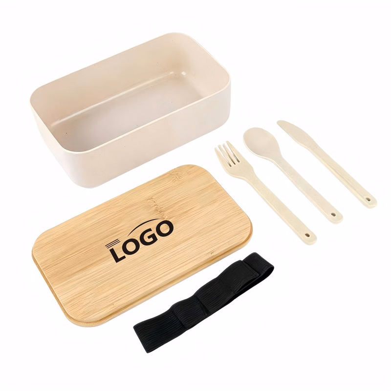 Eco Wheat Straw Food Storage Box With Bamboo Lid