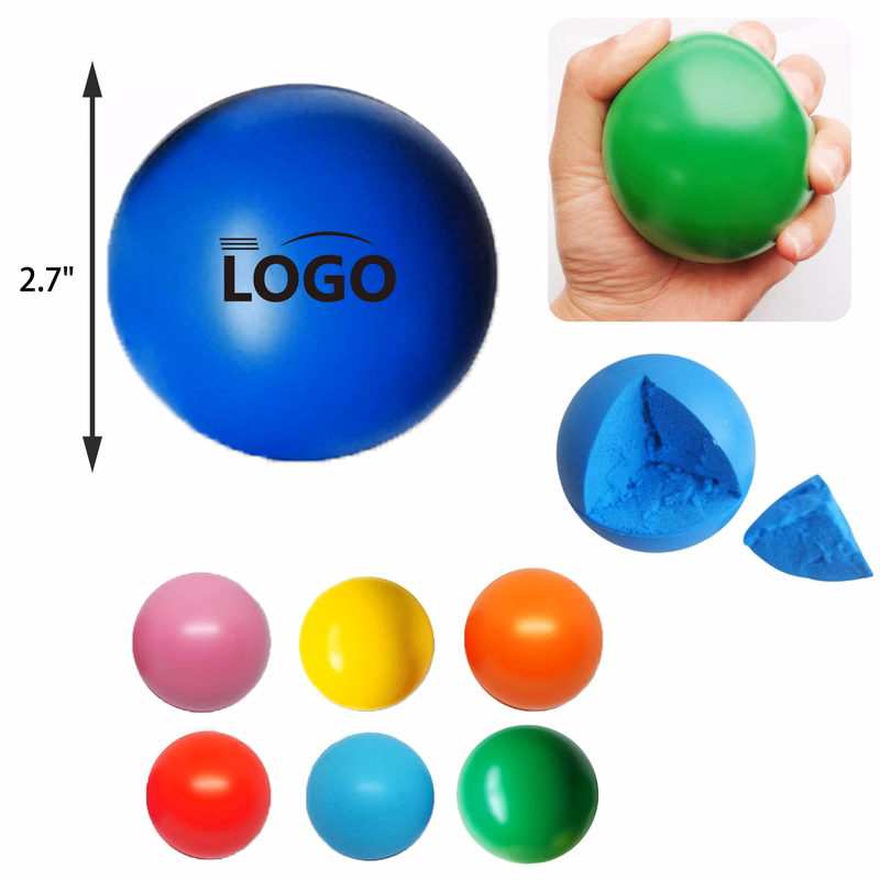 MOQ 50 PCS Colorful 2.7 In Stress Relief Grip Ball