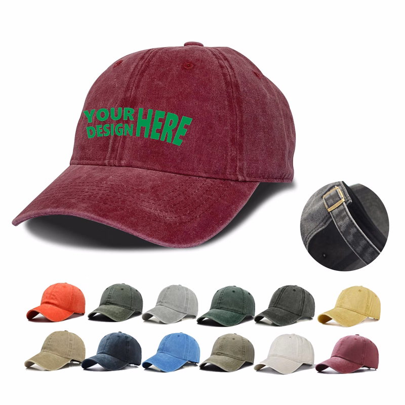 MOQ50 Vintage Washed Distressed Baseball Hats Caps