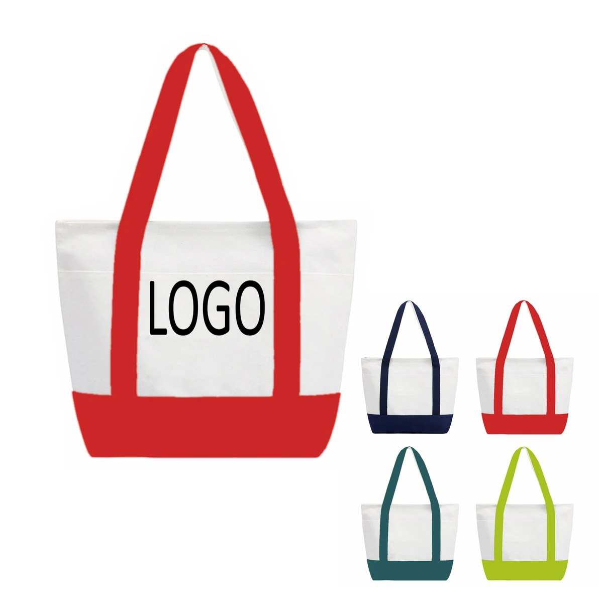 Canvas Stitching Tote Bag With Handle, custom tote bag with logo imprint 1