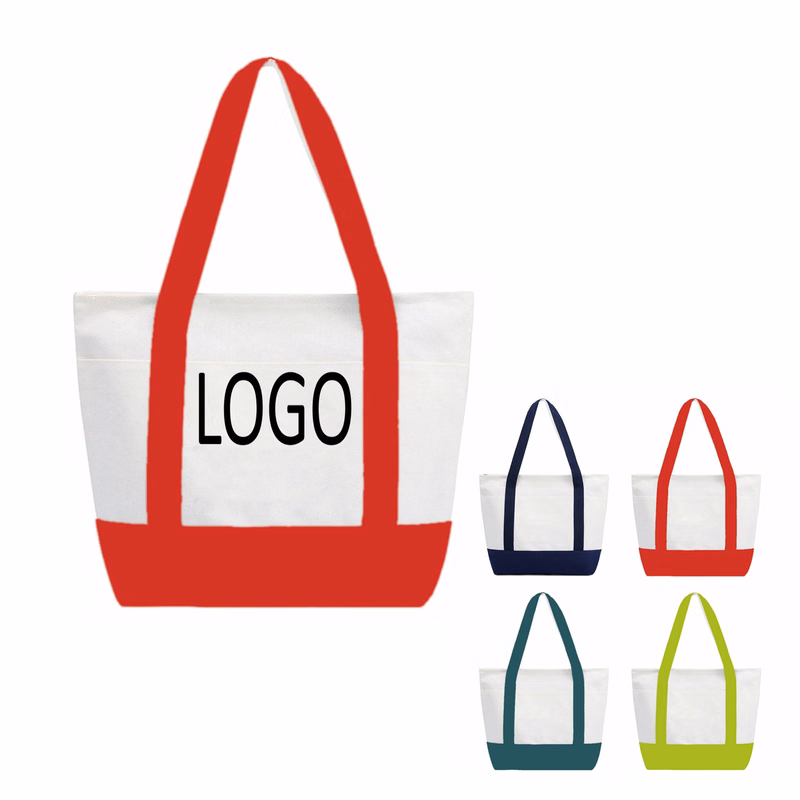 Canvas Stitching Tote Bag With Handle