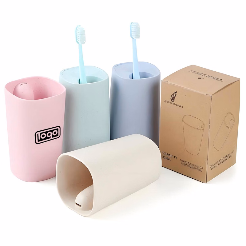 Wheat Straw Plastic Toothbrush Holder Cup