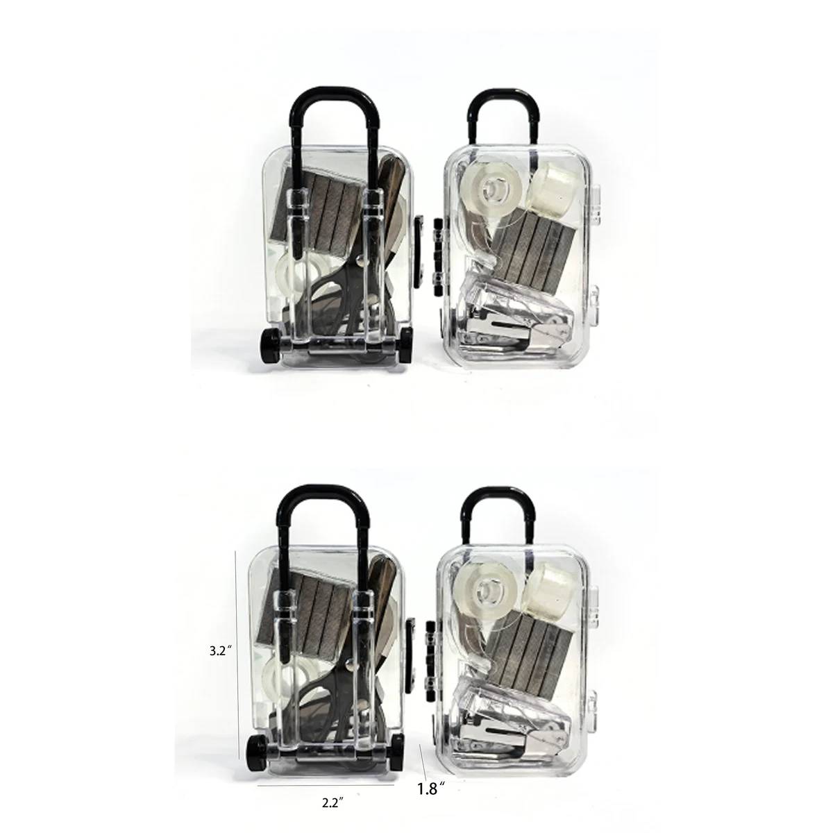 Portable Transparent Mini Trolley Office Desk Set 1