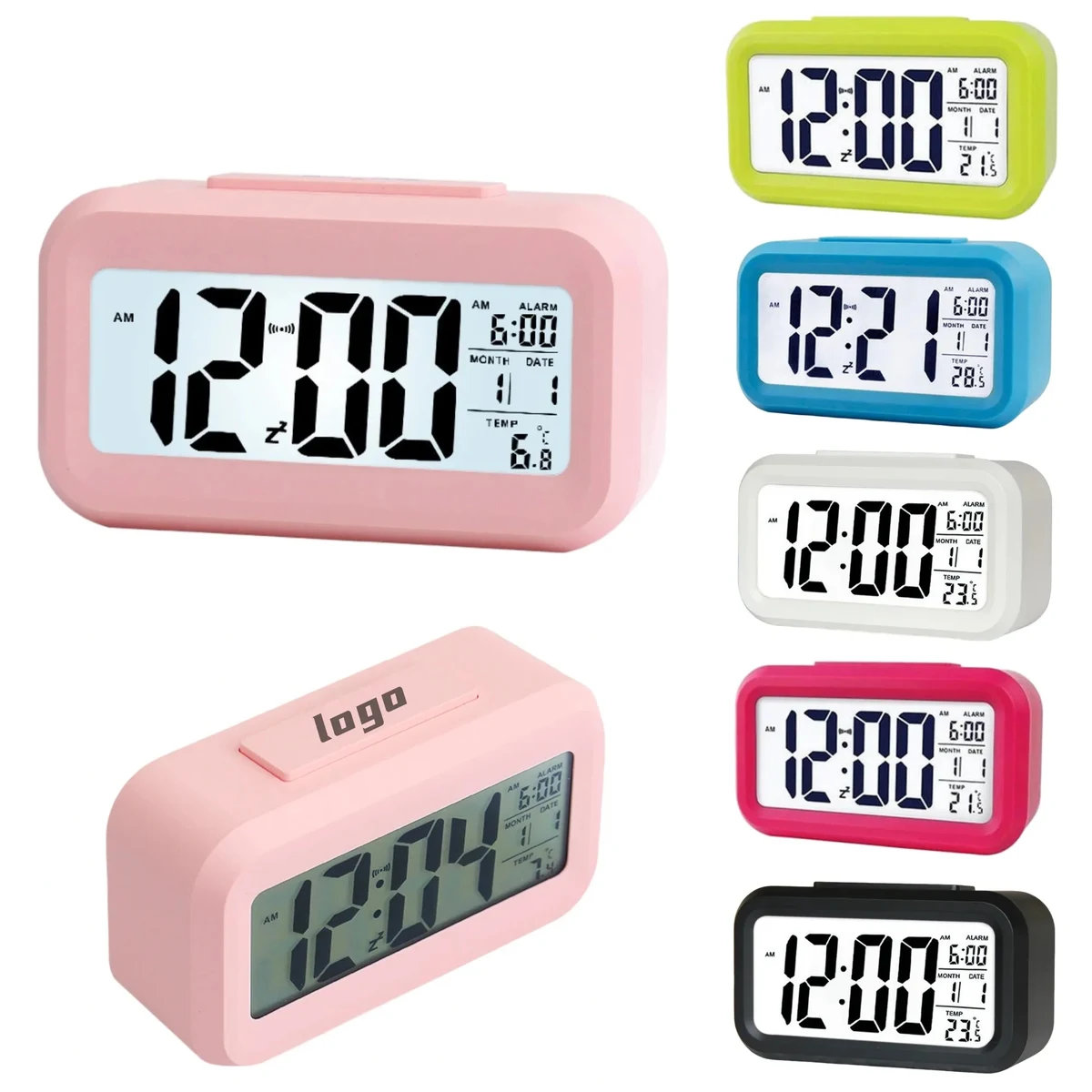 Multi - Color Alarm Clock, Date Temp, Bedroom Promo 1