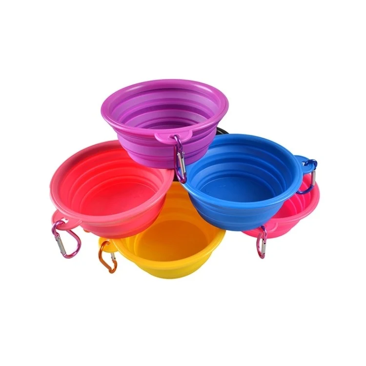 Silicone folding pet bowl with climbing knot 1