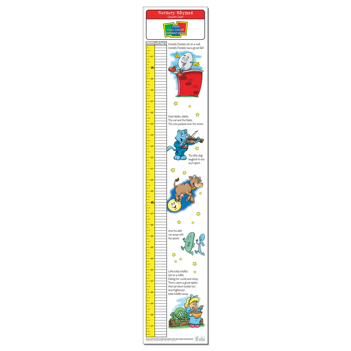 GROWTH CHART - Nursery Rhymes Children's Growth Chart 1