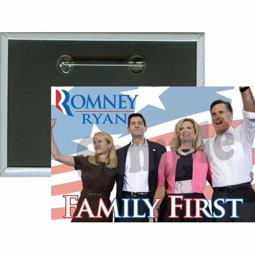Romney Ryan, Family First, Political Button