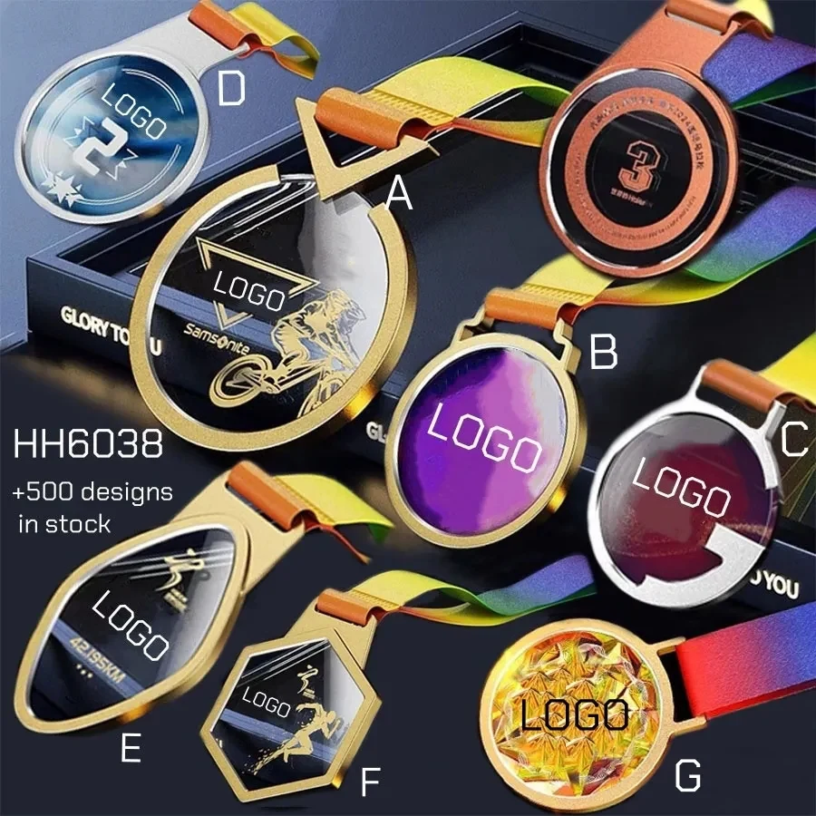 Wholesale Crystal Medals with Ribbon Metal Award 1
