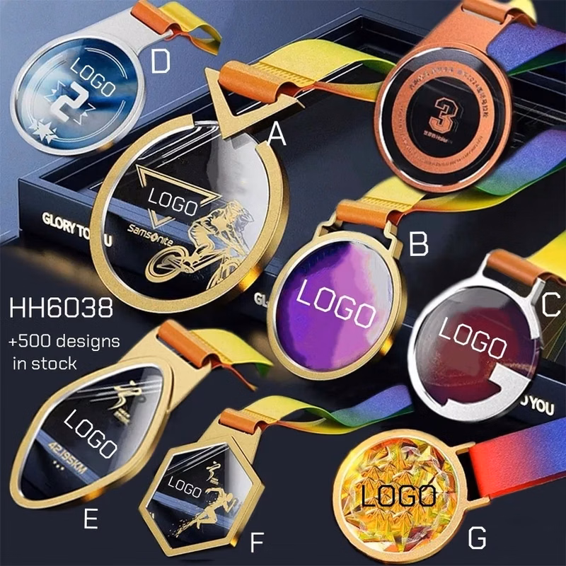 Wholesale Crystal Medals with Ribbon Metal Award