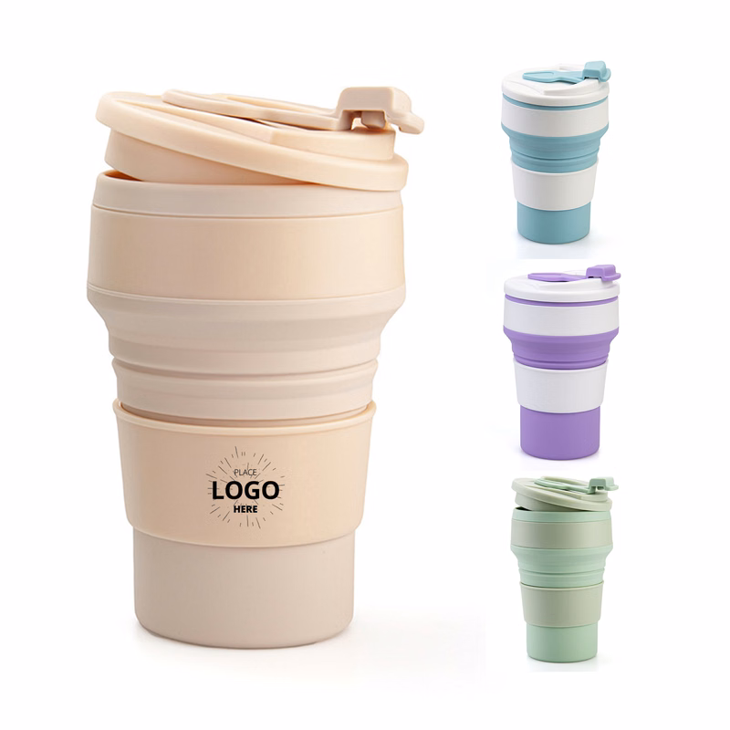 Silicone Foldable Cup With Lanyard