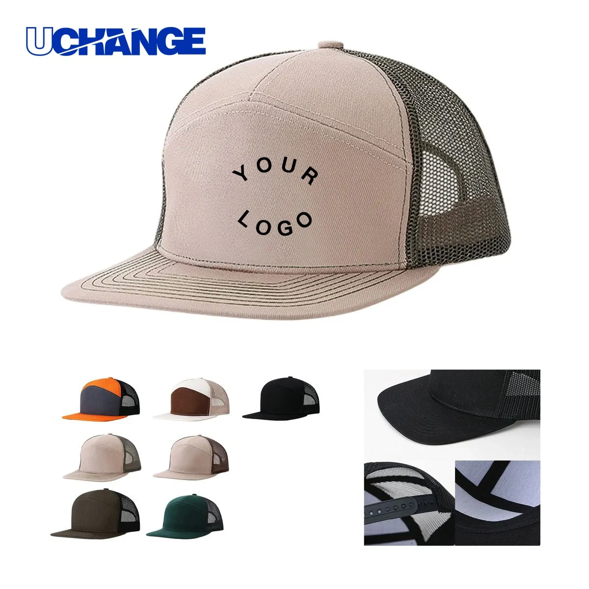 Cotton Snapback Cap Headwear with Flat Visor for Adults 1