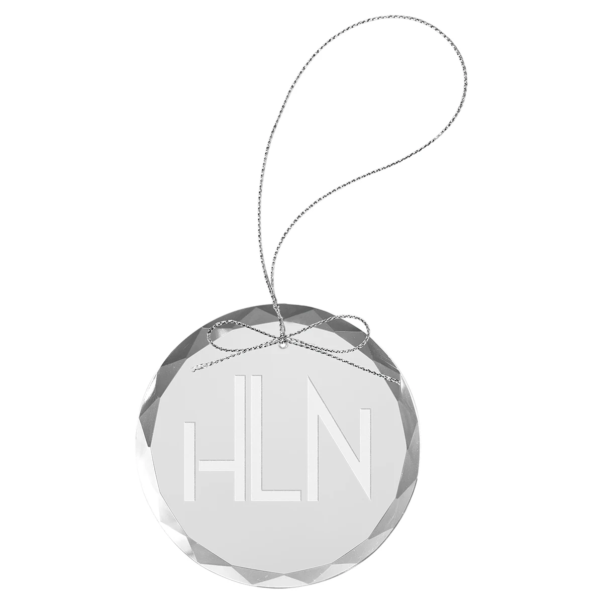 3 1/4" Round Clear Glass Ornament 1